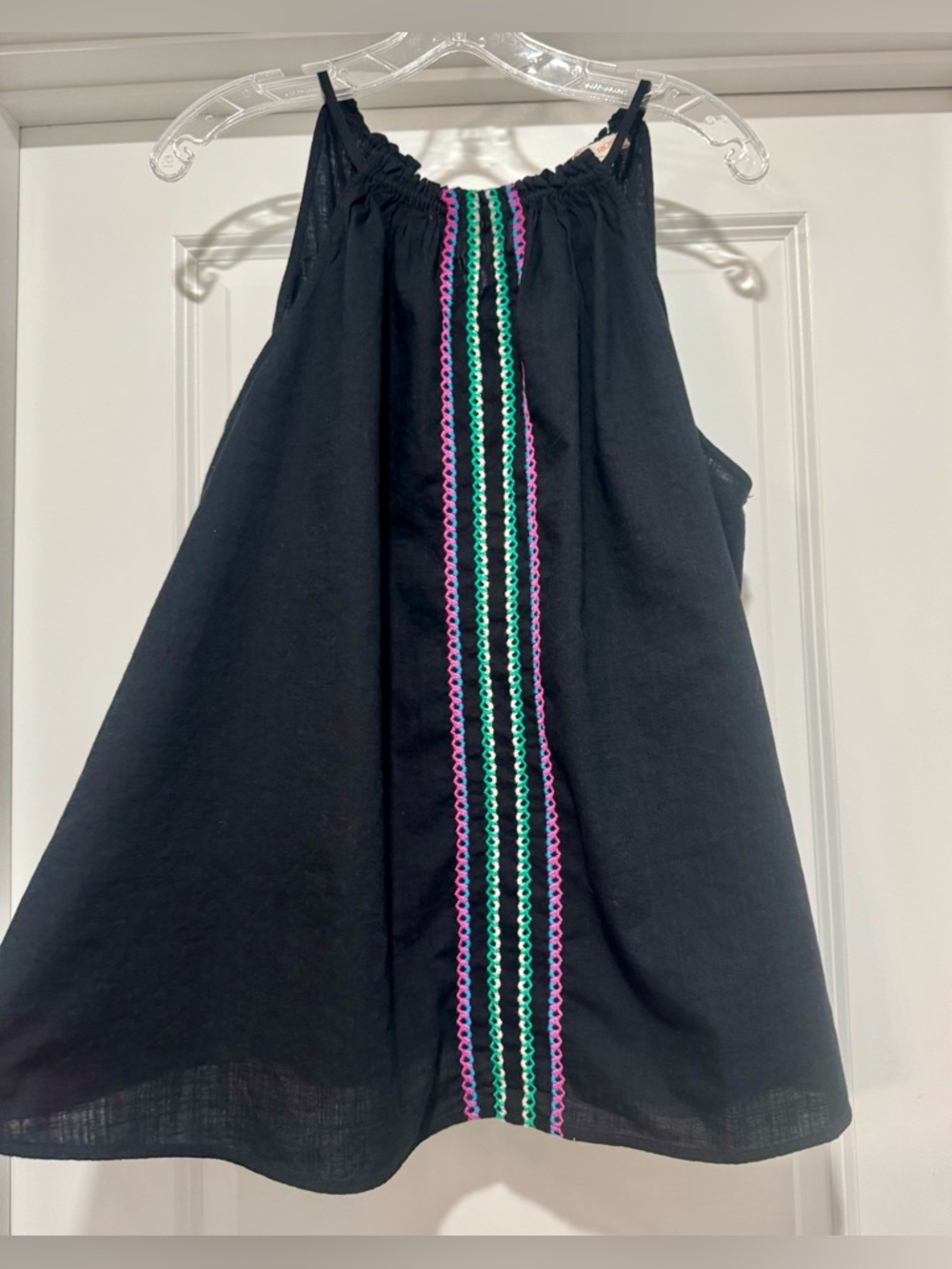 Knox Rose Black Tank with‎ Pink & Green Trim Size XXL EUC - Picture 2 of 7
